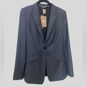 Hugo Boss “As Is” Juicy Lara Blazer dark gray print size 6